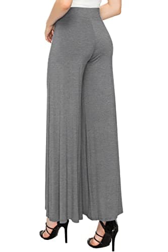 Solid Casual Comfy Stretchy Wide Leg Palazzo Lounge Pants for Women