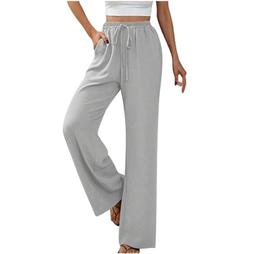 Yxzogd High-Waisted Loose Flowy Palazzo Pants for Women Summer Business Casual