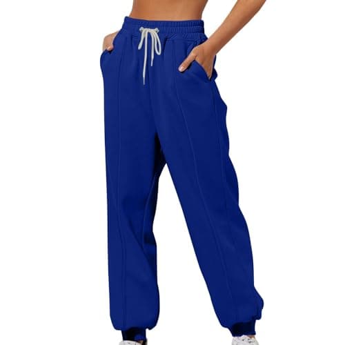 Womens High Waisted Cinch Bottom Fleece Sweatpants Casual Joggers