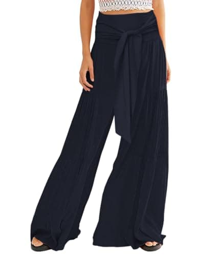 Lrady Women's Boho Printed Wide Leg Palazzo Pants