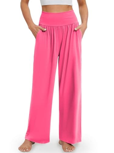 Gracyoga Wide Leg High Waisted Flowy Yoga Pants for Women