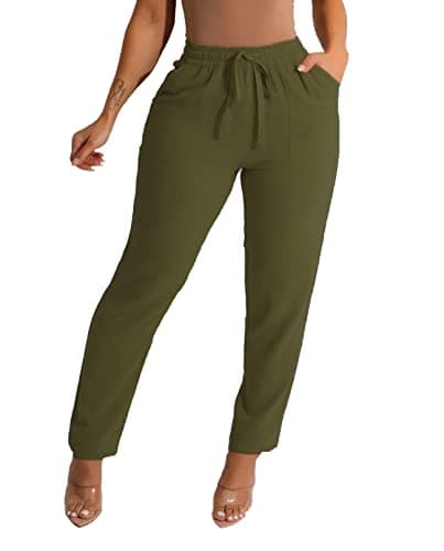 Miiyana Plus Size High Waisted Wide Leg Palazzo Trousers