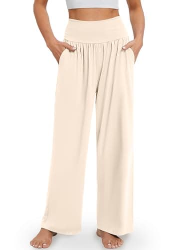 Gracyoga Wide Leg High Waisted Flowy Yoga Pants for Women