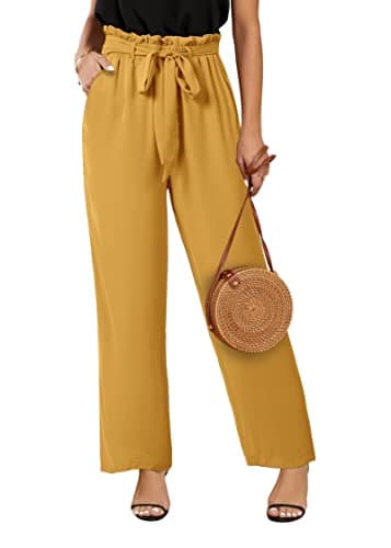 SySea Women's High Waisted Leopard Print Belted Palazzo Pants with Pockets