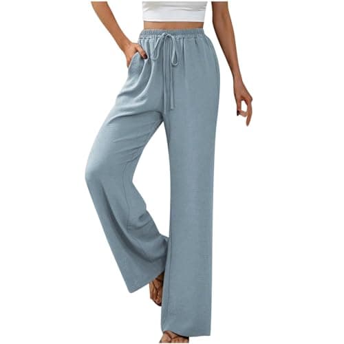 Yxzogd High-Waisted Loose Flowy Palazzo Pants for Women Summer Business Casual