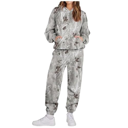 Weinexra Women's Camo Oversized Hoodie & Pants Set