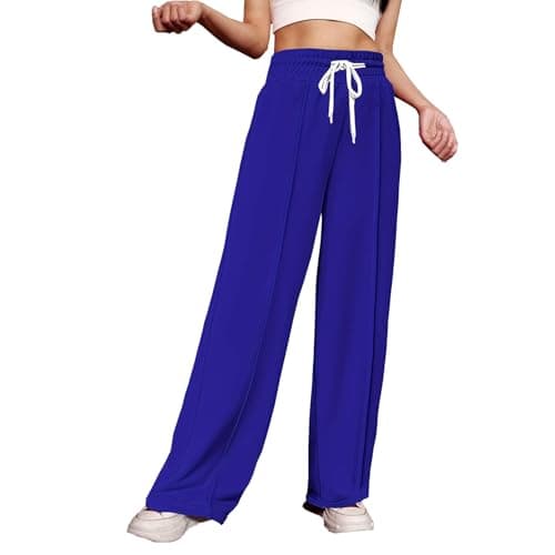 Yxzogd Women's Wide Leg High-Waisted Elastic Sweatpants Spring Casual Trousers