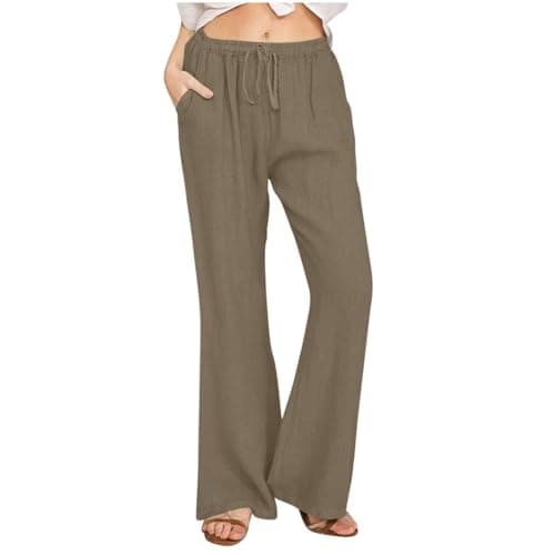 Yxzogd Women's High-Waisted Loose Palazzo Pants with Pockets