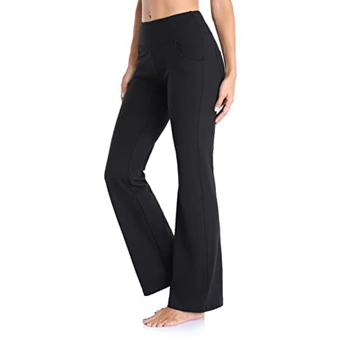 Women's High Waist Flare Yoga Pants with Pockets & Tummy Control