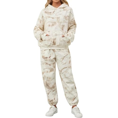 Weinexra Women's Camo Oversized Hoodie & Pants Set