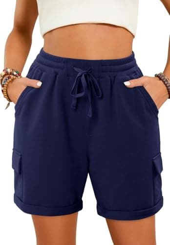 Angerella Women's Comfortable Elastic Waist Shorts with Pockets