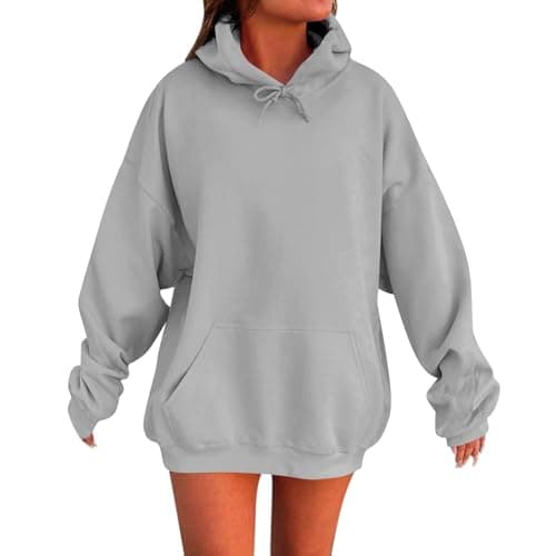Cute Women's 2024 Oversized Christmas Sweatshirt with Pocket