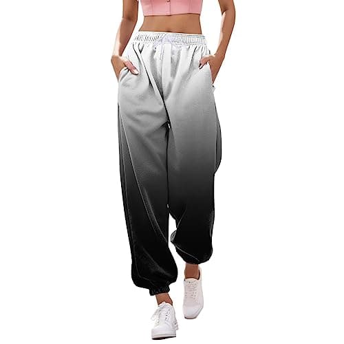 Y2K Aesthetic Women's High-Waisted Cinch Bottom Sweatpants with Pockets