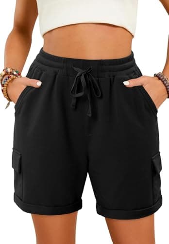 Angerella Women's Comfortable Elastic Waist Shorts with Pockets