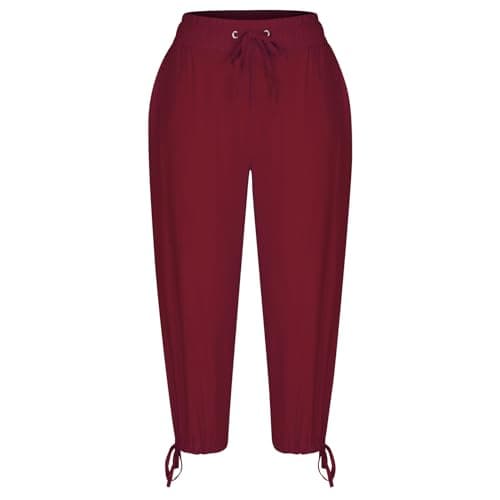 Summer 2024 High-Waisted Wide-Leg Capri Pants for Women