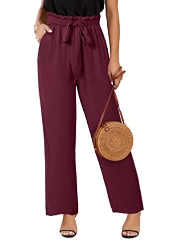 SySea Women's High Waisted Leopard Print Belted Palazzo Pants with Pockets