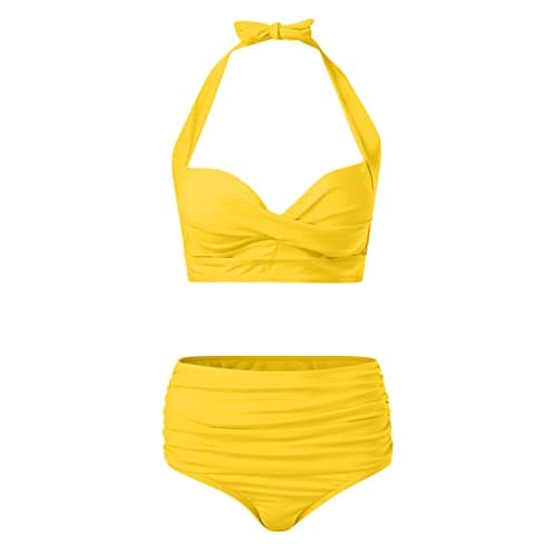 Women's Vintage Polka Dot High Waisted Swimsuit Set