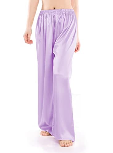 Wantschun Women's Wide Leg Satin Silk Pajama Pants
