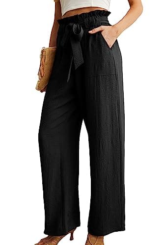 IWOLLENCE Women's High Waist Wide Leg Casual Pants with Pockets