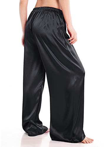 Wantschun Women's Wide Leg Satin Silk Pajama Pants