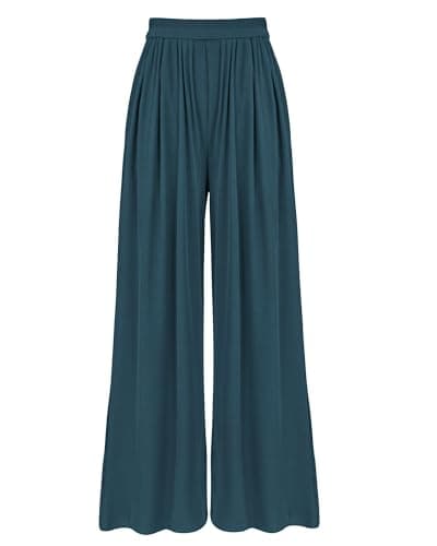 BTFBM Women's Casual Wide Leg Knit Trousers with Pockets