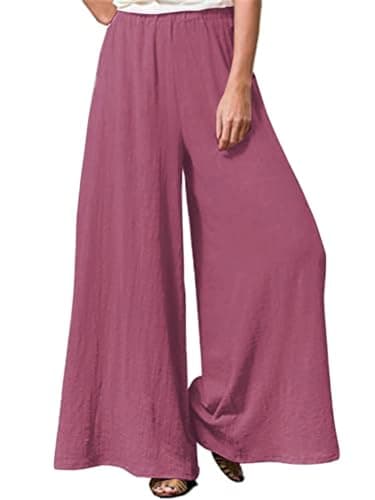 Hisanny Plus Size Wide Leg Linen Pants with Pockets L 5XL