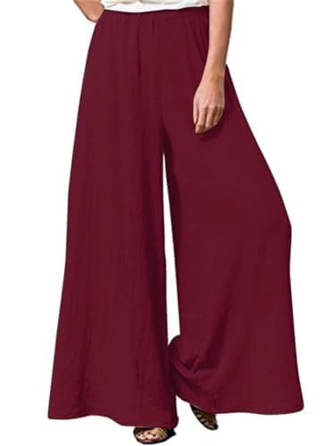 Hisanny Plus Size Wide Leg Linen Pants with Pockets L 5XL
