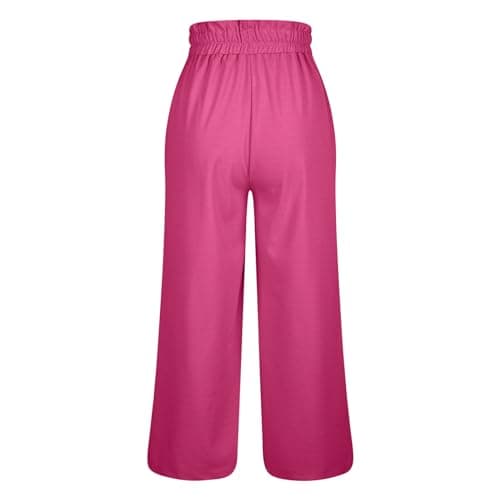 2024 Summer High-Waisted Wide Leg Linen Pant with Big Side Pockets
