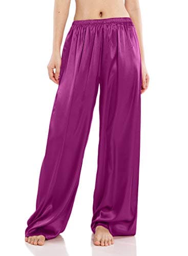 Wantschun Women's Wide Leg Satin Silk Pajama Pants