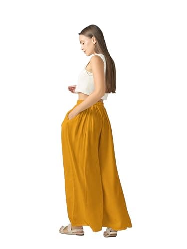 Joob Joob High Waist Flowy Elastic Leg Pants for Women with Pockets