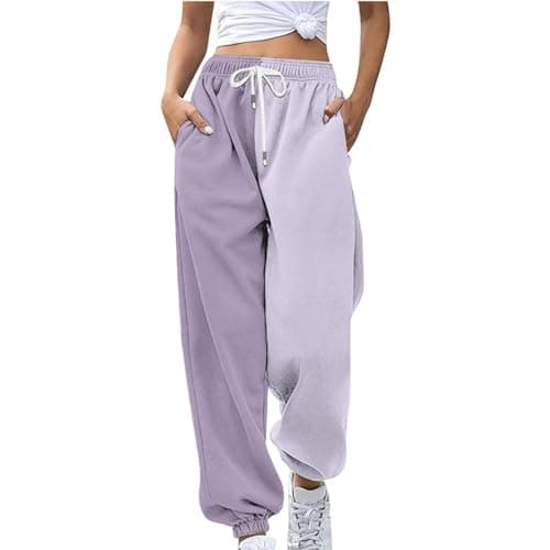 Y2K Aesthetic Women's High-Waisted Cinch Bottom Sweatpants with Pockets