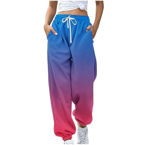 SMIDOW Womens Gradient Color Sweatpants High Waisted Lounge Trousers
