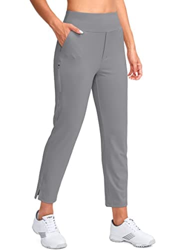 YYV Women's Stretch High Waist Ankle Pants with Pockets for Golf & Casual Business Travel