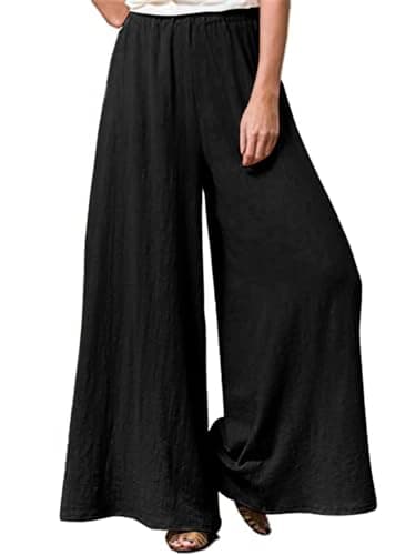 Hisanny Plus Size Wide Leg Linen Pants with Pockets L 5XL