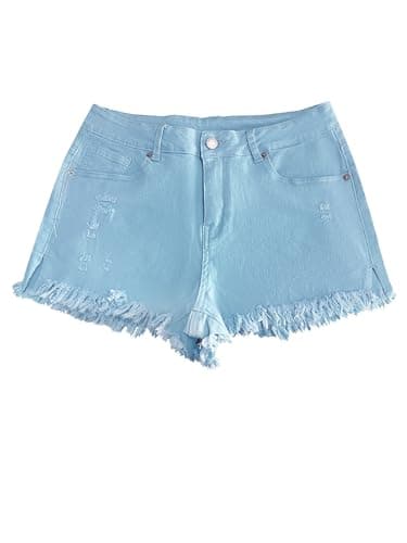 Fensajomon Women's Low Rise Summer Ripped Distressed Denim Shorts