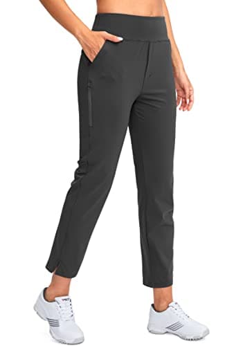 YYV Women's Stretch High Waist Ankle Pants with Pockets for Golf & Casual Business Travel