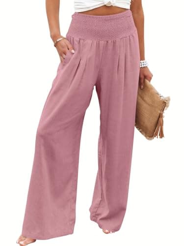 ANRABESS Women Linen Palazzo Pants