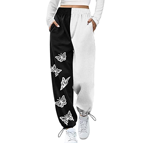 Y2K Aesthetic Women's High-Waisted Cinch Bottom Sweatpants with Pockets