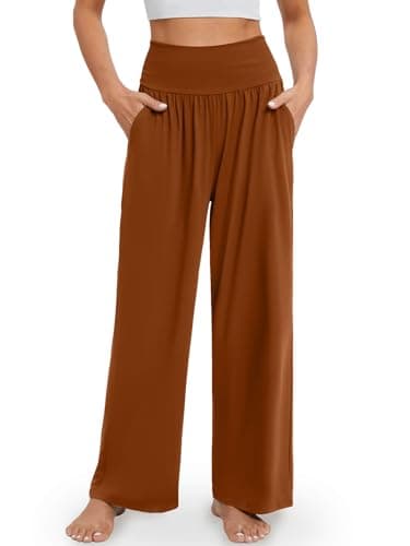 Gracyoga Wide Leg High Waisted Flowy Yoga Pants for Women