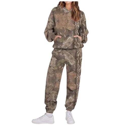 Weinexra Women's Camo Oversized Hoodie & Pants Set