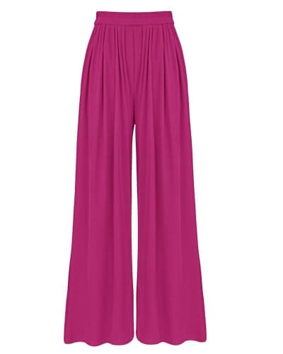 BTFBM Women's Casual Wide Leg Knit Trousers with Pockets