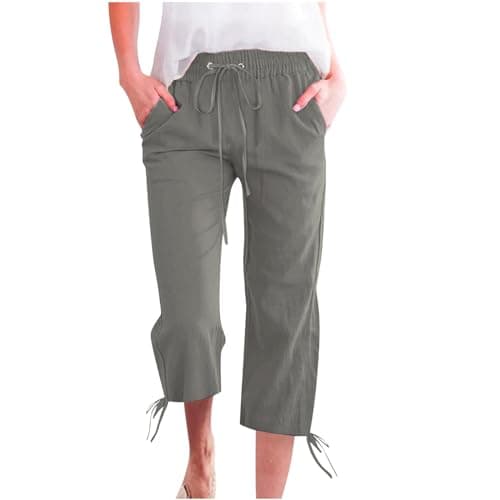 Summer 2024 High-Waisted Wide-Leg Capri Pants for Women