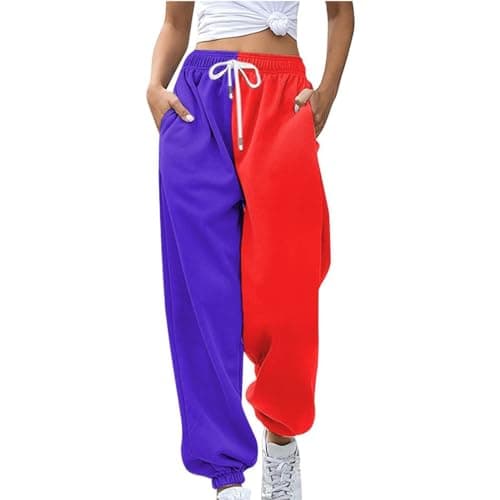 Y2K Aesthetic Women's High-Waisted Cinch Bottom Sweatpants with Pockets
