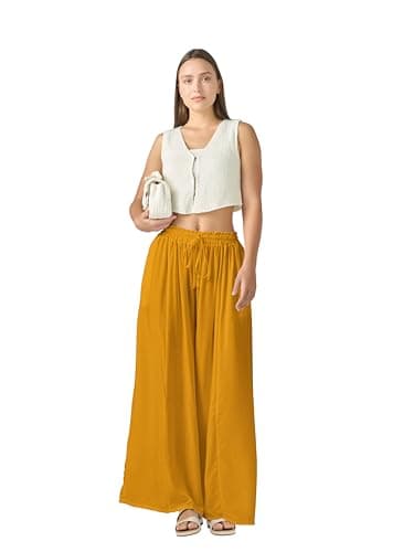 Joob Joob High Waist Flowy Elastic Leg Pants for Women with Pockets