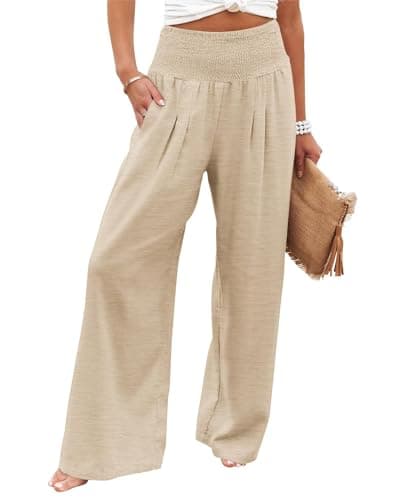 Women's Summer Mix Cotton Linen Palazzo Pants