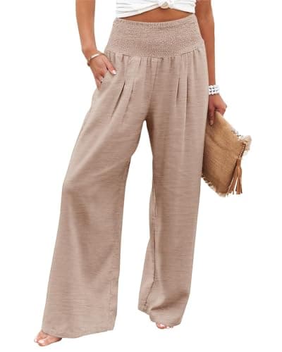 Women's Summer Mix Cotton Linen Palazzo Pants
