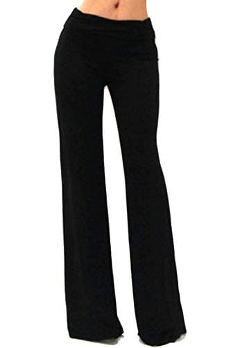 Vivicastle Women's USA Fold-Over High-Waist Wide Leg Pants
