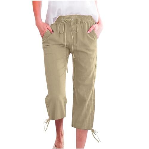 Summer 2024 High-Waisted Wide-Leg Capri Pants for Women
