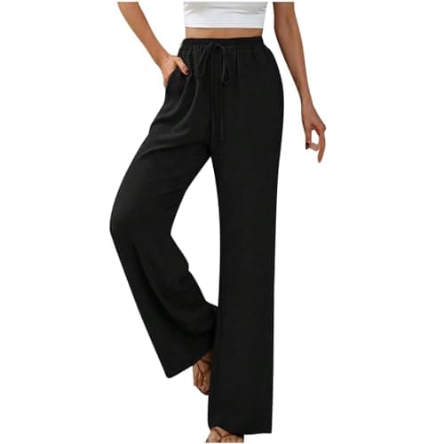 Yxzogd High-Waisted Loose Flowy Palazzo Pants for Women Summer Business Casual