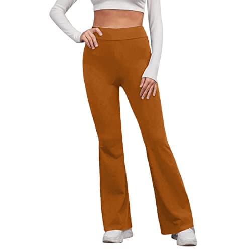 Women's High Waist Flare Yoga Pants with Pockets & Tummy Control